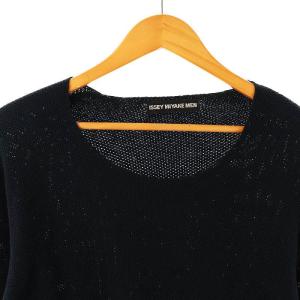 ISSEY MIYAKE MEN コットンニット セーター 4 ネイビー /DO OS