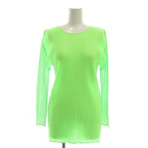 プリーツ カットソー 長袖 3 黄緑 /HK OS