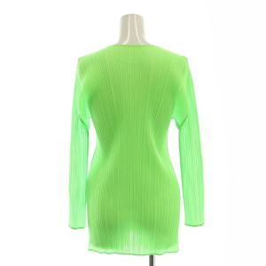 PLEATS PLEASE ISSEY MIYAKE プリーツ カットソー 長袖 3 黄緑 /HK OS