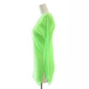 PLEATS PLEASE ISSEY MIYAKE プリーツ カットソー 長袖 3 黄緑 /HK OS