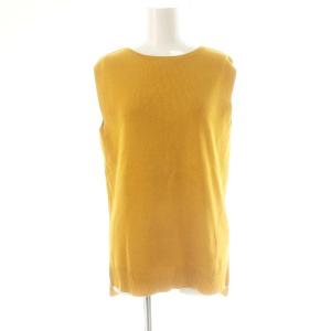 Deuxieme Classe アンサンブルニット コットンシルク ノースリーブカットソー Vネックカーディガン イエローベージュ /DO