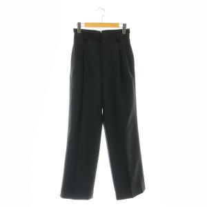 WOOL SERGE タックPT2 パンツ ワイド 34 ブラック /HK OS