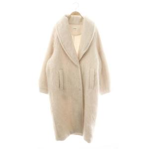 24AW シャギーロングコート ショールカラー ウール 0 アイボリー /MI OS