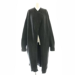 AVALON JINSEN A  コート ノーカラー ニット ウール S 黒 /MI OS