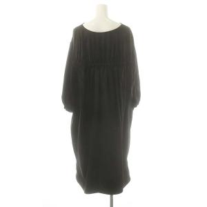 ASTRAET 長袖 ワンピース 光沢 0 黒 /MI OS