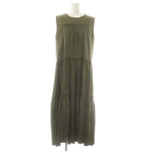クルーネック ティアード ワンピース カーキ /MI OS