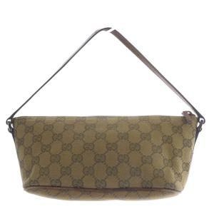 GUCCI アクセサリーポーチ ハンドバッグ GGキャンバス ブラウン