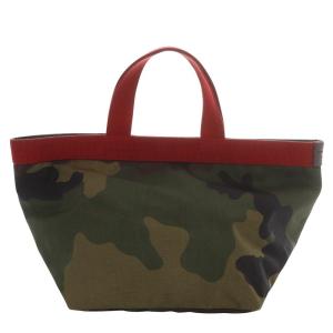 Hervé Chapelier 707WD 広島限定 舟型トートM バッグ ハンドバッグ コーデュラナイロン カモフラージュ×パプリカ×ドラジェタグ
