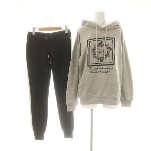 セットアップ プルオーバーパーカー パンツ F グレー ブラック ホワイト /DO OS