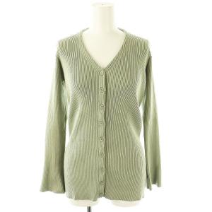 COCO DEAL 23SS セットアップ 配色ラインリブニットカーディガン タイトスカート 2 スモークグリーン /MI