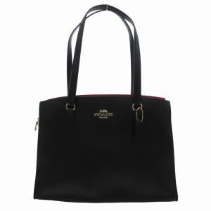 トートバッグ レザー ロゴ 黒 ブラック C4077 /JS