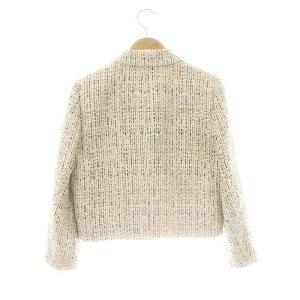 Theory HATCH TWEED LS CROP JKT NB テーラードジャケット ツイード シングル 00 アイボリー