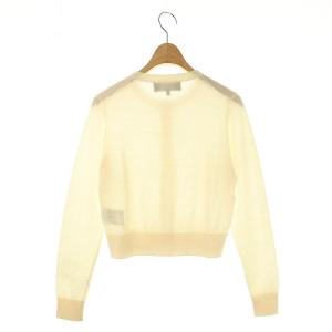 PAULE KA ウールクルーネックカーディガン ニット S アイボリー /DO OS