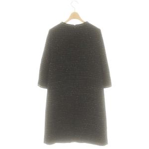 PAULE KA ハーフスリーブ ラメミックスツイード ワンピース 38 黒 ゴールド色 /CX OS