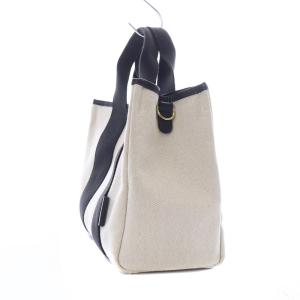 VIOLA d'ORO トートバッグ ショルダーバッグ 2WAYバッグ バイカラー キャンバス 白 ホワイト 黒 ブラック /SB