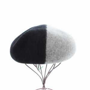 Vivienne Westwood ベレー帽 ウール オーブ刺繍 バイカラー S M グレー ブラック