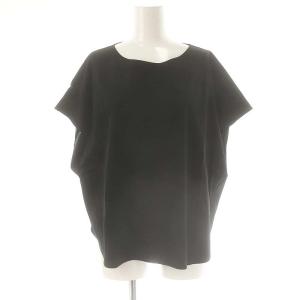 24SS スムースデザイン フォルム カットソー フレンチスリーブ 38 ブラック /HK OS