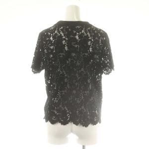 Diagram GRACE CONTINENTAL レースロゴトップ ブラウス 半袖 36 黒 ブラック /AT OS