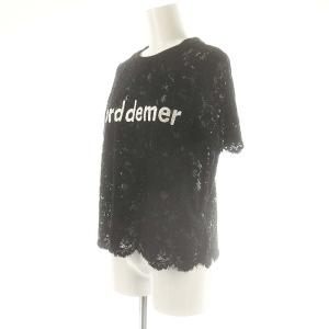 Diagram GRACE CONTINENTAL レースロゴトップ ブラウス 半袖 36 黒 ブラック /AT OS