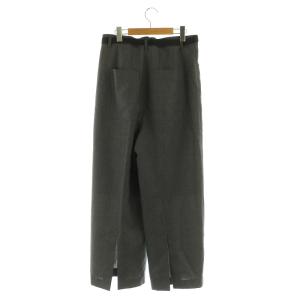 ENFOLD High twist weave ウール ワイドパンツ スリット 36 グレー /MY OS