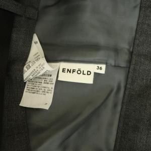 ENFOLD High twist weave ウール ワイドパンツ スリット 36 グレー /MY OS