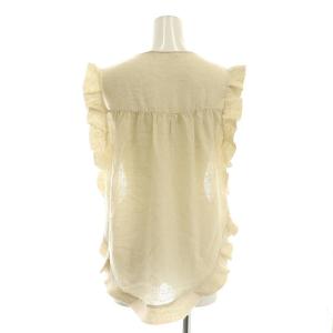 ISABEL MARANT ETOILE シルク フリル ブラウス ノースリーブ 36 ベージュ /HK OS