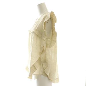 ISABEL MARANT ETOILE シルク フリル ブラウス ノースリーブ 36 ベージュ /HK OS