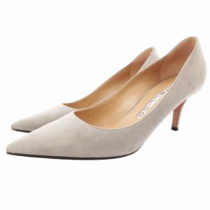 パンプス ヒール ポインテッドトゥ スエード 37 グレー /GV