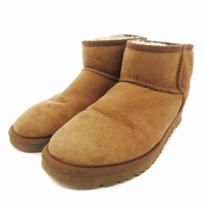 5854 ムートンブーツ ショート ボア スエード 25cm 茶 ブラウン F8010HK /JS