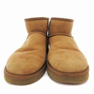UGG australia 5854 ムートンブーツ ショート ボア スエード 25cm 茶 ブラウン F8010HK /JS