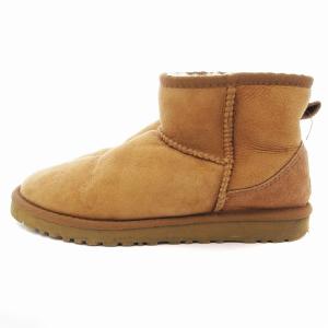 UGG australia 5854 ムートンブーツ ショート ボア スエード 25cm 茶 ブラウン F8010HK /JS