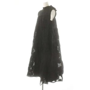 Chesty ジャガードフラワーふんわりワンピース ミモレ ロング ノースリーブ 1 黒 ブラック /AT OS