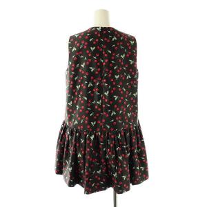 TSURU by Mariko Oikawa チェリー柄 ブラウス チュニック 黒 赤 緑 /MI OS