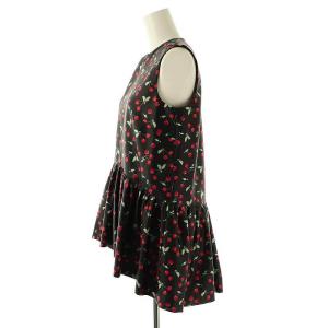 TSURU by Mariko Oikawa チェリー柄 ブラウス チュニック 黒 赤 緑 /MI OS