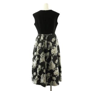 CELFORD ジャガードドッキングワンピース ロング ノースリーブ 36 ブラック チャコールグレー マルチカラー /DO