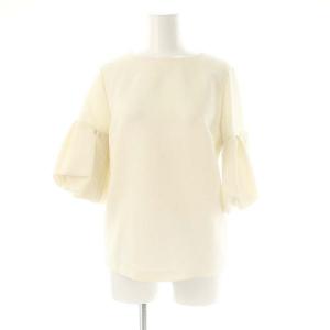 パフスリーブ ブラウス 五分袖 白 ホワイト /AT OS