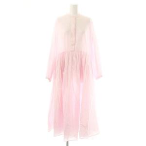 ギャザーワンピース シャツワンピース ロング 0 ピンク /DF OS