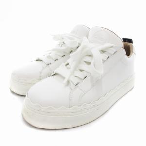 スニーカー シューズ レースアップ レザー 36 白 ホワイト /JS
