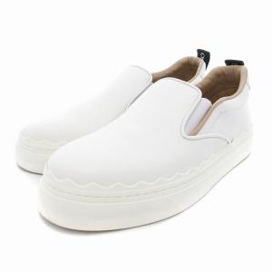 スリッポン スニーカー シューズ レザー 36 白 ホワイト /JS