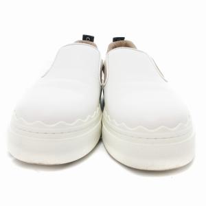 Chloe スリッポン スニーカー シューズ レザー 36 白 ホワイト /JS