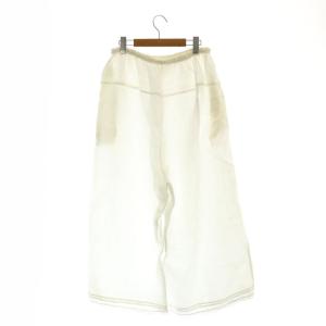 nest Robe リネン近江晒レースドロワーズロングパンツ ストレート イージー F 白 ホワイト /AT OS