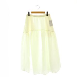 ペイズリーマトラッセ ギャザーロングスカート マキシ 36 白 ホワイト /AT OS