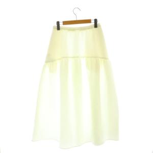 BALLSEY ペイズリーマトラッセ ギャザーロングスカート マキシ 36 白 ホワイト /AT OS