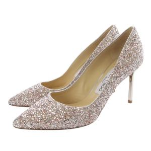 ROMY 85 グリッター パンプス ピンヒール 36.5 ピンク シルバー色 /SR21