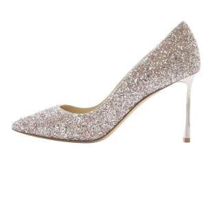 JIMMY CHOO ROMY 85 グリッター パンプス ピンヒール 36.5 ピンク シルバー色 /SR21