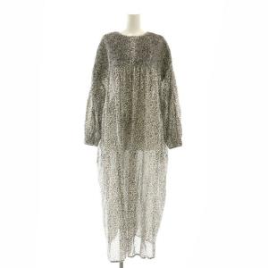 80s コットン フラワー ブロック ワンピース