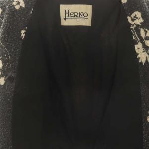 HERNO CA0333D 総柄 コート チェスター 38 グレー アイボリー /MI OS