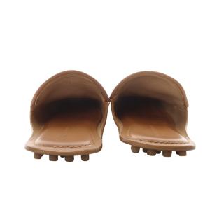 BOTTEGA VENETA スリッパ サンダル フラット マキシイントレチャート スクエアトゥ レザー 36 ブラウン /YO15