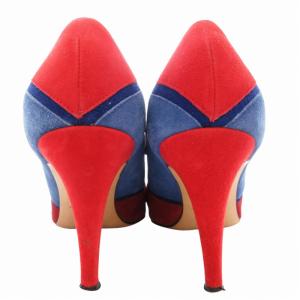 Nebuloni パンプス ヒール ポインテッドトゥ リボン スエード 35 マルチカラー /GV