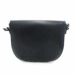 YAHKI ラウンドショルダーバッグ 床革 レザー 黒 ブラック /UO